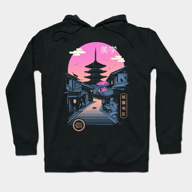 Pagoda Wave Aesthetics Hoodie by Vincent Trinidad Art